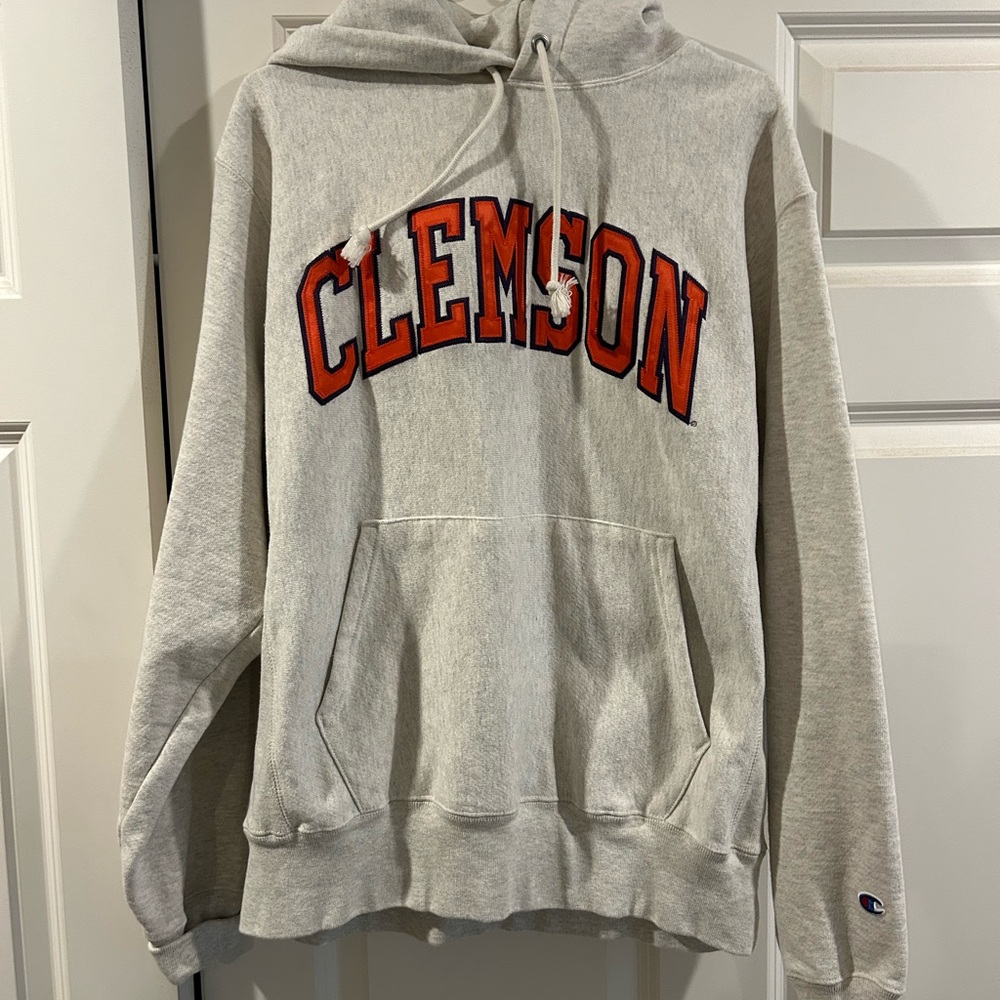 Champion Light Gray Clemson Hoodie